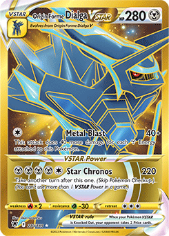 Gold Pokémon Pokémon card Origin Form Dialga VSTAR 210/189 from Astral Radiance expansion
