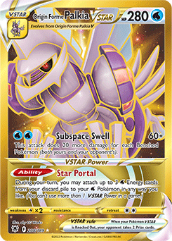 Gold Pokémon Pokémon card Origin Form Palkia VSTAR 208/189 from Astral Radiance expansion
