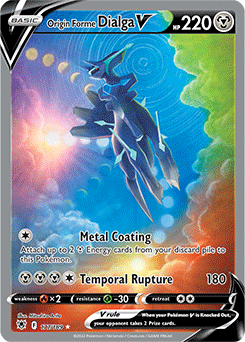 Full Art V Pokémon card Origin Forme Dialga V 177/189 from Astral Radiance expansion