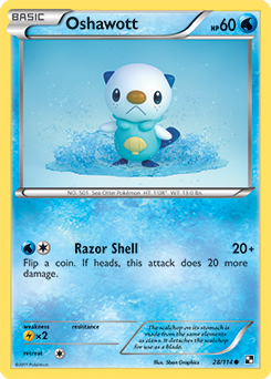 Common Pokémon card Oshawott 28/114 from Black & White expansion