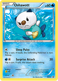 Promo Pokémon card Oshawott BW08 from Back & White Promos expansion