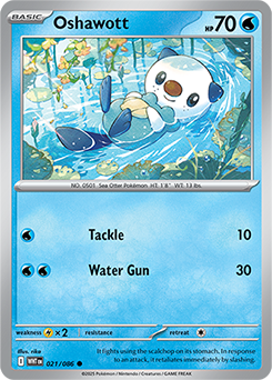 Common Pokémon card Oshawott 21/86 from White Flare expansion