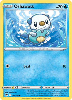 Common Pokémon card Oshawott 041/189 from Astral Radiance expansion