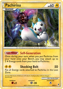 Rare holo Pokémon card Pachirisu 18/95 from Call of Legends expansion