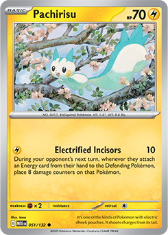 Common Pokémon card Pachirisu 51/132 from Mega Evolution expansion