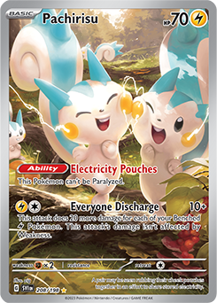 Illustration rare Pokémon card Pachirisu 208/198 from Scarlet & Violet expansion