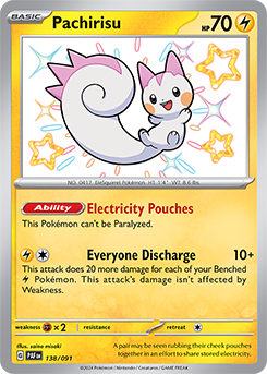 Pachirisu 138/91 Pokémon card from Paldean fates for sale at best price