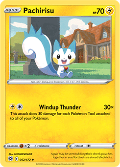 Uncommon Pokémon card Pachirisu 052/172 from Brilliant Stars expansion