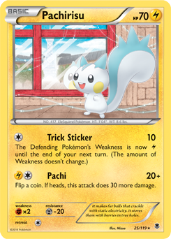 Rare Pokémon card Pachirisu 25/119 from Phantom Forces expansion