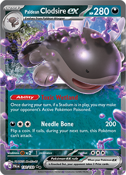 Double rare Pokémon card Paldean Clodsire ex 130/193 from Paldea Evolved expansion