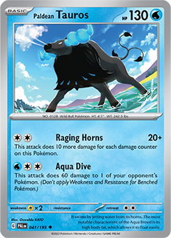 Paldean Tauros 041/193 Pokémon card from Paldea Evolved for sale at best price