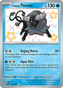 Paldean Tauros 120/91 Pokémon card from Paldean fates for sale at best price