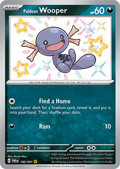 Paldean Wooper 180/91 Pokémon card from Paldean fates for sale at best price