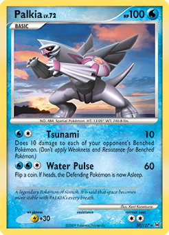 Rare Pokémon card Palkia 37/127 from Platinuim expansion