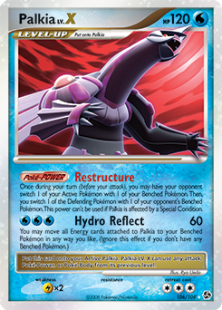 Lv. X Pokémon card Palkia LV.X 106/106 from Great Encounters expansion
