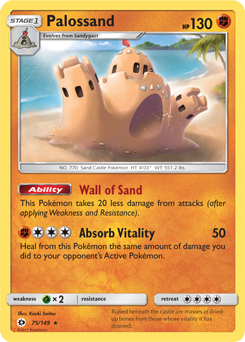 Palossand 75/149 Pokémon card from Sun & Moon for sale at best price