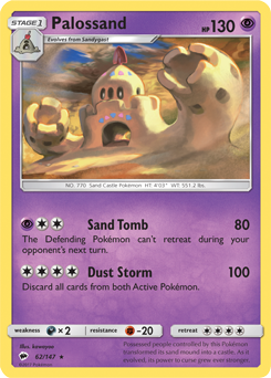 Palossand 62/147 Pokémon card from Burning Shadows for sale at best price