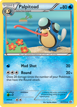 Carte Pokémon Peu commune Palpitoad 41/113 de la série Legendary Treasures