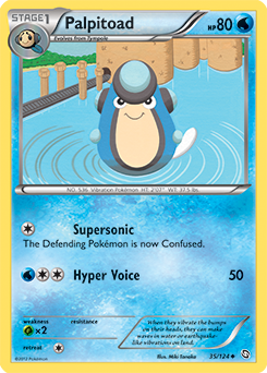 Uncommon Pokémon card Palpitoad 35/124 from Dragons Exalted expansion