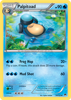 Uncommon Pokémon card Palpitoad 34/122 from Breakpoint expansion