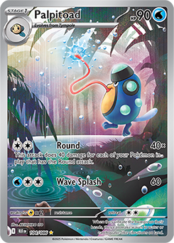 Illustration rare Pokémon card Palpitoad 104/86 from Black Bolt expansion