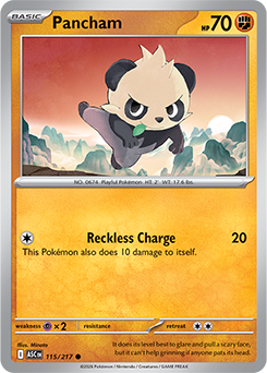 Common Pokémon card Pancham 115/217 from Ascended Heroes expansion