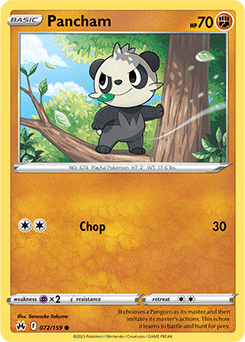 Pancham 072/159 Pokémon card from Crown Zenith for sale at best price