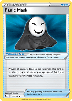 Uncommon Pokémon card Panic Mask 165/196 from Lost Origin expansion
