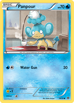 Common Pokémon card Panpour 28/99 from Next Destinies expansion