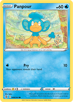 Common Pokémon card Panpour 68/264 from Fusion Strike expansion
