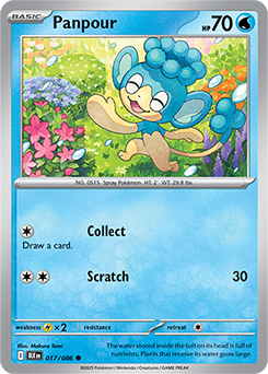 Common Pokémon card Panpour 17/86 from Black Bolt expansion