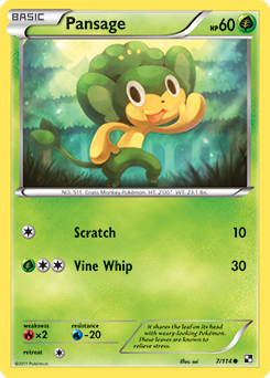 Pansage 7/114 Pokémon card from Black & White for sale at best price