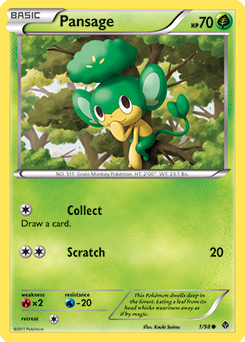 Pansage 1/98 Pokémon card from Emerging Powers for sale at best price