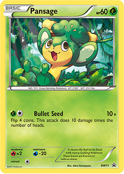 Promo Pokémon card Pansage BW11 from Back & White Promos expansion