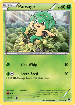 Common Pokémon card Pansage 10/146 from X&Y expansion