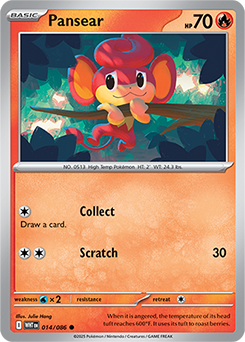 Common Pokémon card Pansear 14/86 from White Flare expansion