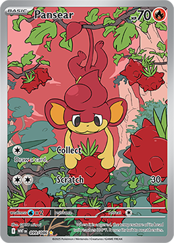 Illustration rare Pokémon card Pansear 99/86 from White Flare expansion
