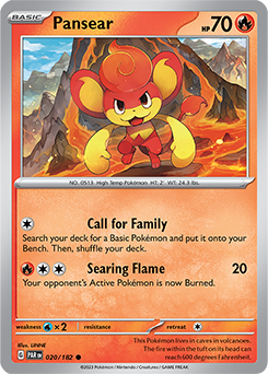 Pansear 20/182 Pokémon card from Paradox Rift for sale at best price