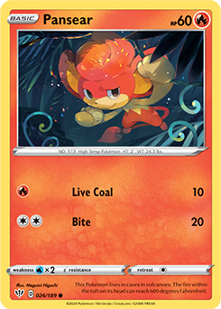 Pansear 26/189 Pokémon card from Darkness Ablaze for sale at best price