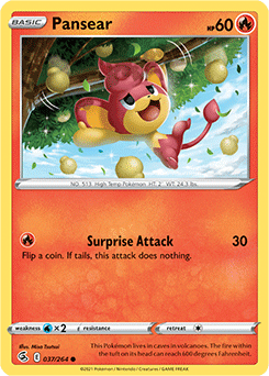 Common Pokémon card Pansear 37/264 from Fusion Strike expansion