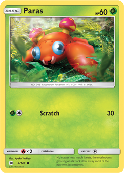 Paras 4/149 Pokémon card from Sun & Moon for sale at best price