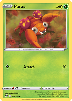 Paras 3/189 Pokémon card from Darkness Ablaze for sale at best price