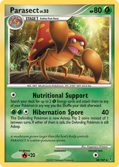Rare Pokémon card Parasect 38/147 from Supreme Victors expansion