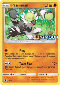 Promo Pokémon card Passimian SM12 from Sun and Moon Promos expansion