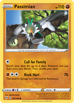 Common Pokémon card Passimian 97/189 from Darkness Ablaze expansion