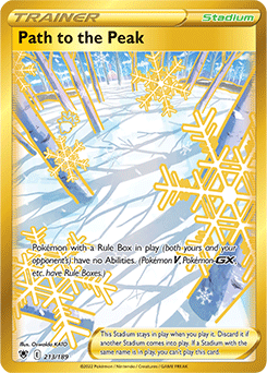 Gold Item Pokémon card Path to the Peak 213/189 from Astral Radiance expansion