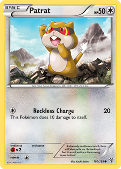 Common Pokémon card Patrat 110/135 from Plasma Storm expansion