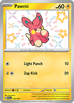 Pawmi 142/91 Pokémon card from Paldean fates for sale at best price