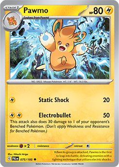 Uncommon Pokémon card Pawmo 075/193 from Paldea Evolved expansion