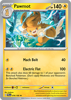 Pawmot 076/193 Pokémon card from Paldea Evolved for sale at best price